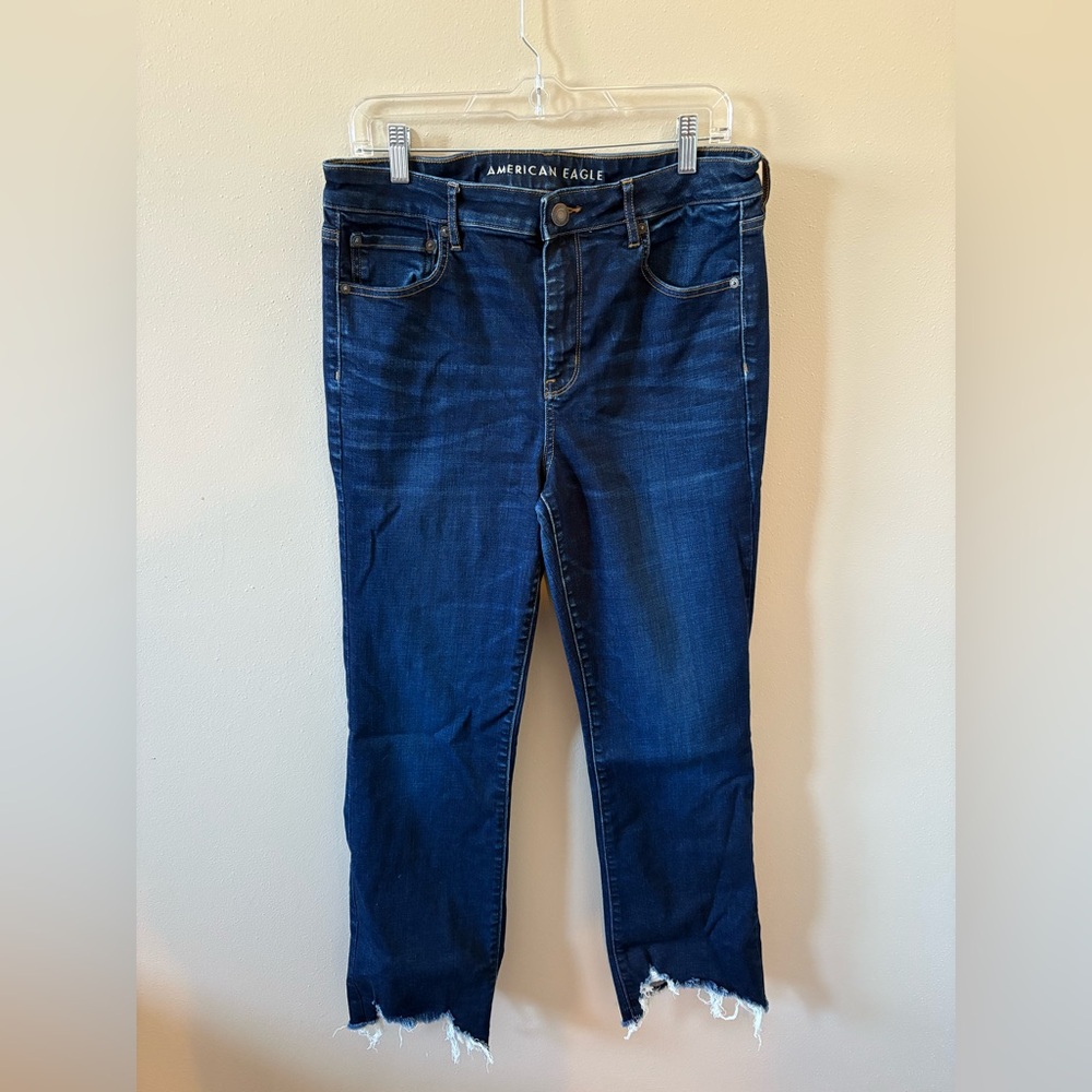 American Eagle High Rise Crop Flare Jeans Womens size 12 long